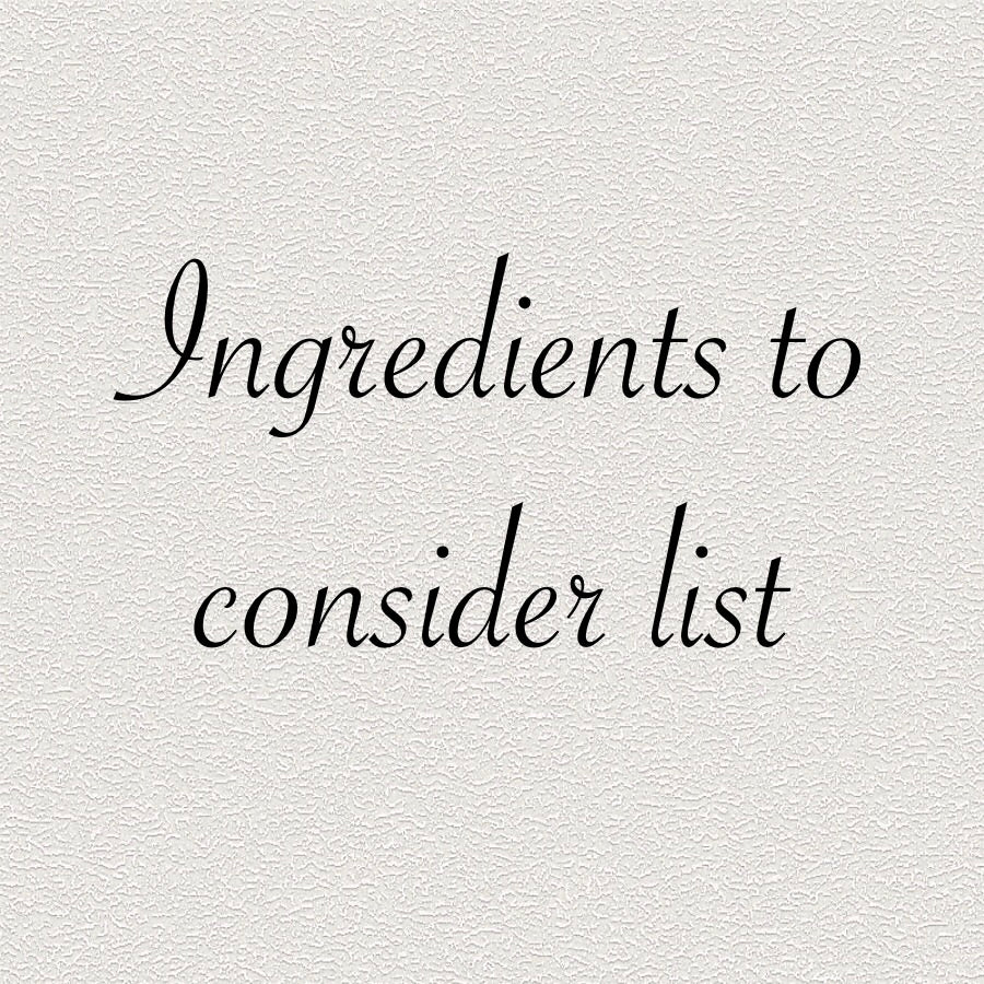 Ingredients to consider cheat sheet